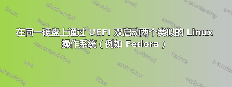 在同一硬盘上通过 UEFI 双启动两个类似的 Linux 操作系统（例如 Fedora）