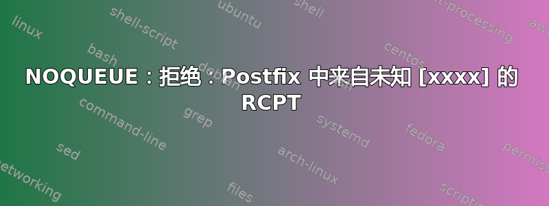 NOQUEUE：拒绝：Postfix 中来自未知 [xxxx] 的 RCPT