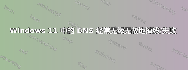 Windows 11 中的 DNS 经常无缘无故地掉线/失败