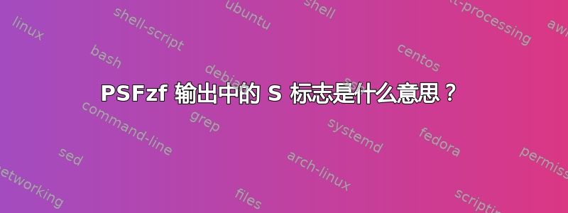 PSFzf 输出中的 S 标志是什么意思？