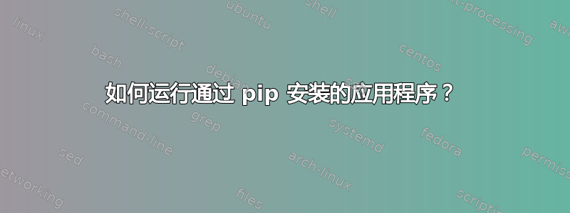 如何运行通过 pip 安装的应用程序？