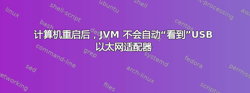 计算机重启后，JVM 不会自动“看到”USB 以太网适配器