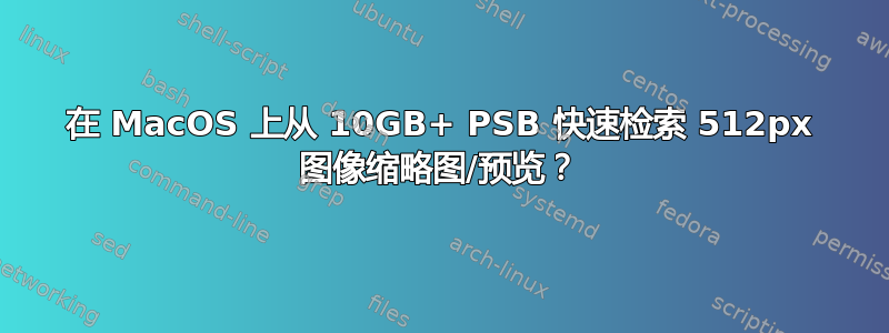 在 MacOS 上从 10GB+ PSB 快速检索 512px 图像缩略图/预览？