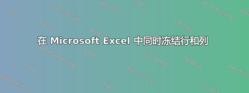 在 Microsoft Excel 中同时冻结行和列