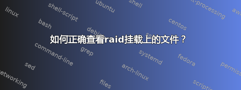 如何正确查看raid挂载上的文件？