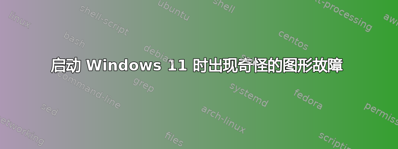 启动 Windows 11 时出现奇怪的图形故障