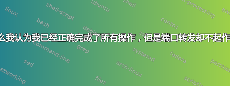 为什么我认为我已经正确完成了所有操作，但是端口转发却不起作用？