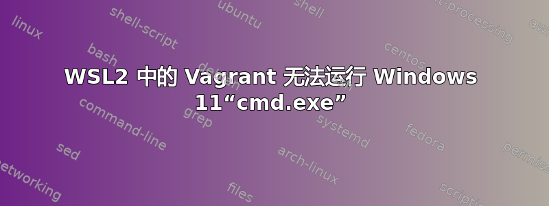 WSL2 中的 Vagrant 无法运行 Windows 11“cmd.exe”