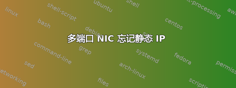 多端口 NIC 忘记静态 IP