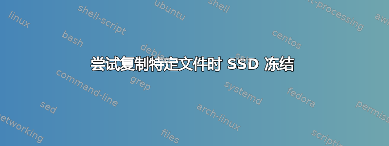 尝试复制特定文件时 SSD 冻结