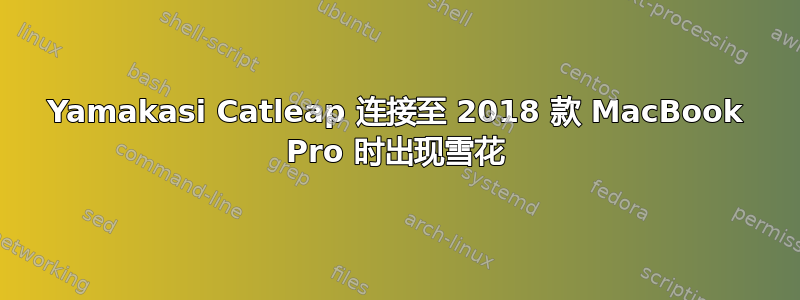 Yamakasi Catleap 连接至 2018 款 MacBook Pro 时出现雪花