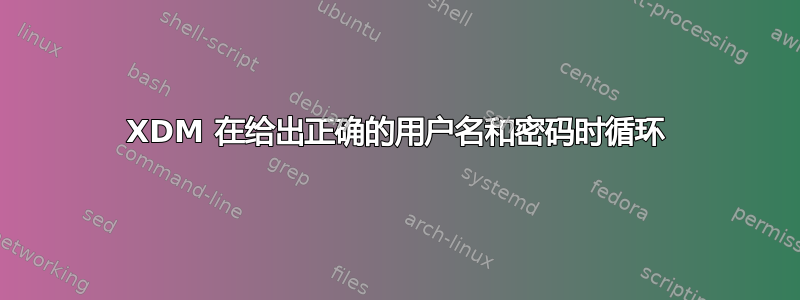 XDM 在给出正确的用户名和密码时循环