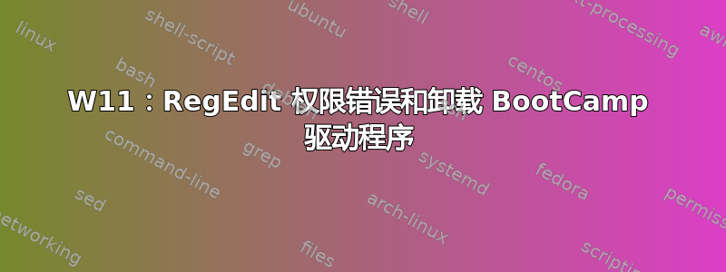 W11：RegEdit 权限错误和卸载 BootCamp 驱动程序