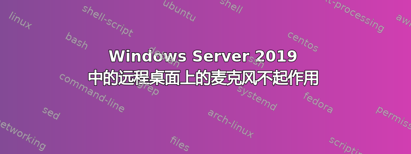 Windows Server 2019 中的远程桌面上的麦克风不起作用