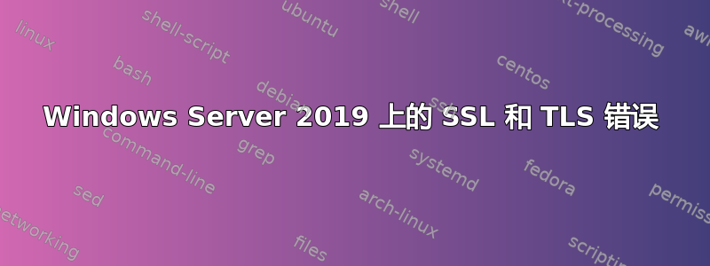 Windows Server 2019 上的 SSL 和 TLS 错误