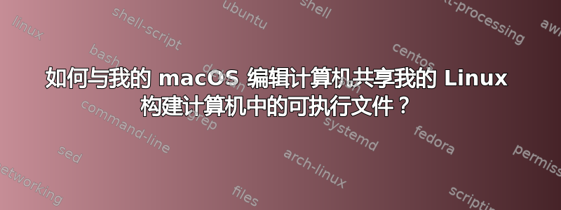 如何与我的 macOS 编辑计算机共享我的 Linux 构建计算机中的可执行文件？