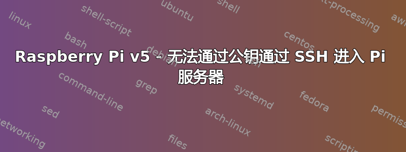 Raspberry Pi v5 - 无法通过公钥通过 SSH 进入 Pi 服务器