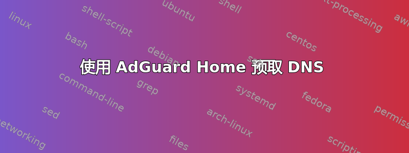 使用 AdGuard Home 预取 DNS