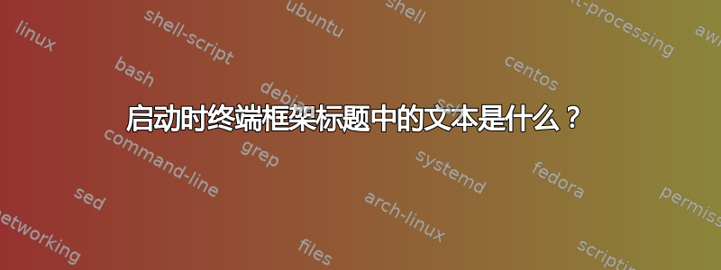 启动时终端框架标题中的文本是什么？