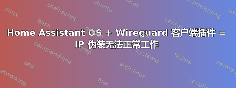 Home Assistant OS + Wireguard 客户端插件 = IP 伪装无法正常工作