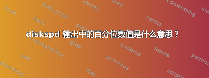 diskspd 输出中的百分位数值是什么意思？