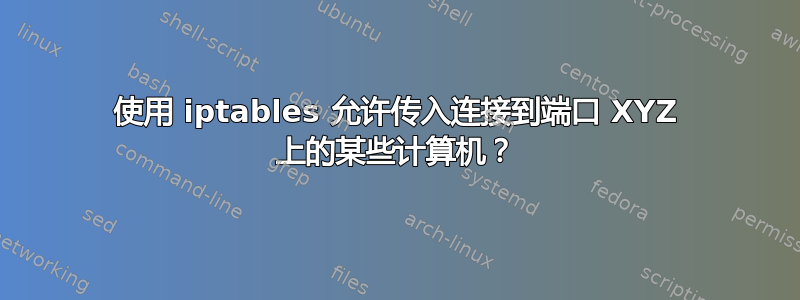 使用 iptables 允许传入连接到端口 XYZ 上的某些计算机？