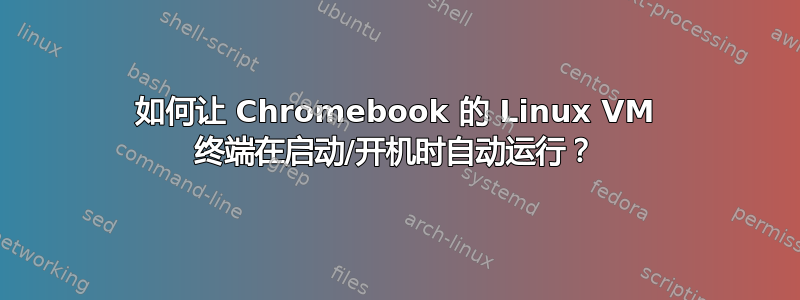 如何让 Chromebook 的 Linux VM 终端在启动/开机时自动运行？