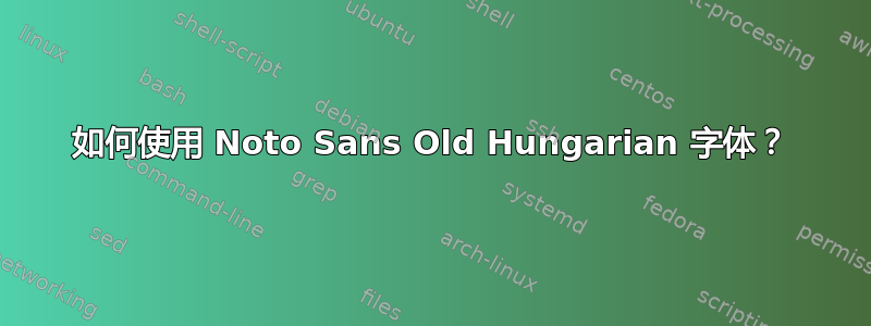 如何使用 Noto Sans Old Hungarian 字体？