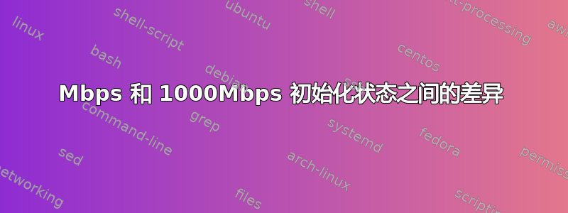 100Mbps 和 1000Mbps 初始化状态之间的差异