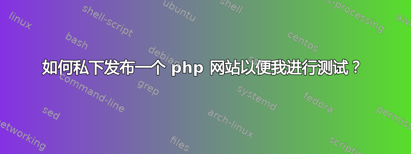 如何私下发布一个 php 网站以便我进行测试？