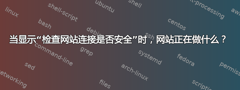 当显示“检查网站连接是否安全”时，网站正在做什么？