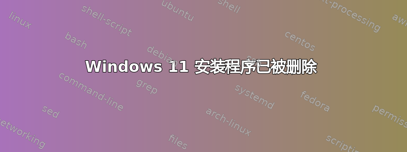 Windows 11 安装程序已被删除