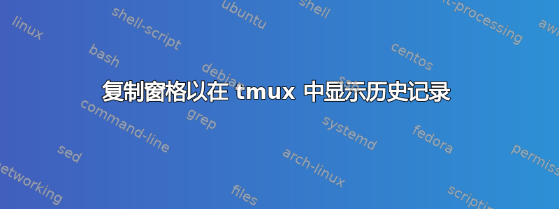 复制窗格以在 tmux 中显示历史记录