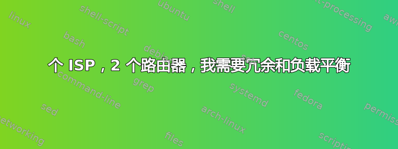 2 个 ISP，2 个路由器，我需要冗余和负载平衡