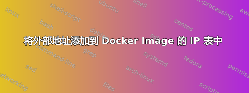 将外部地址添加到 Docker Image 的 IP 表中