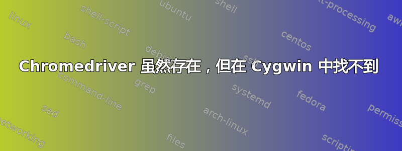 Chromedriver 虽然存在，但在 Cygwin 中找不到