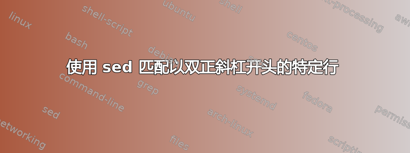 使用 sed 匹配以双正斜杠开头的特定行