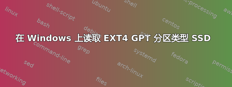 在 Windows 上读取 EXT4 GPT 分区类型 SSD 