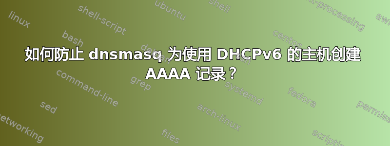 如何防止 dnsmasq 为使用 DHCPv6 的主机创建 AAAA 记录？