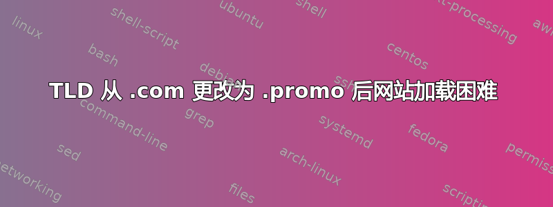 TLD 从 .com 更改为 .promo 后网站加载困难