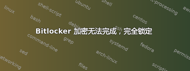 Bitlocker 加密无法完成，完全锁定