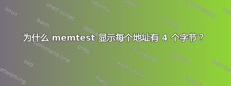 为什么 memtest 显示每个地址有 4 个字节？