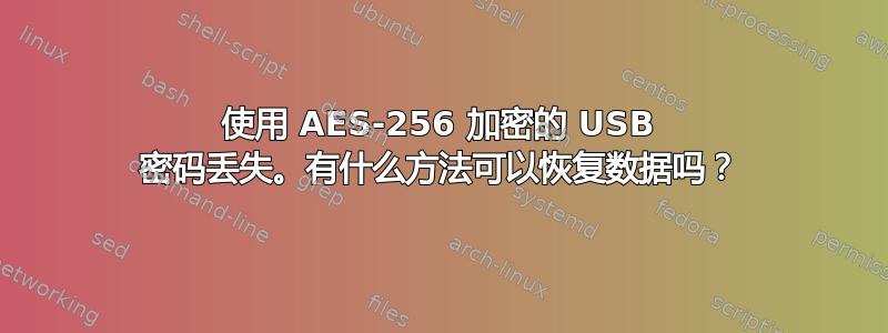 使用 AES-256 加密的 USB 密码丢失。有什么方法可以恢复数据吗？