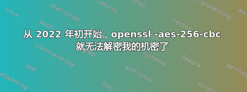 从 2022 年初开始，openssl -aes-256-cbc 就无法解密我的机密了