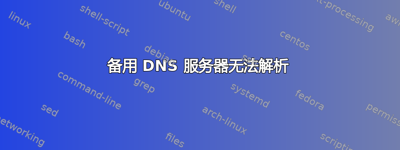 备用 DNS 服务器无法解析