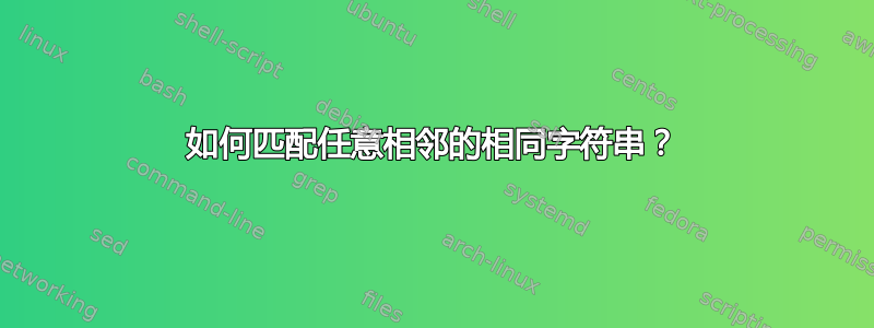 如何匹配任意相邻的相同字符串？