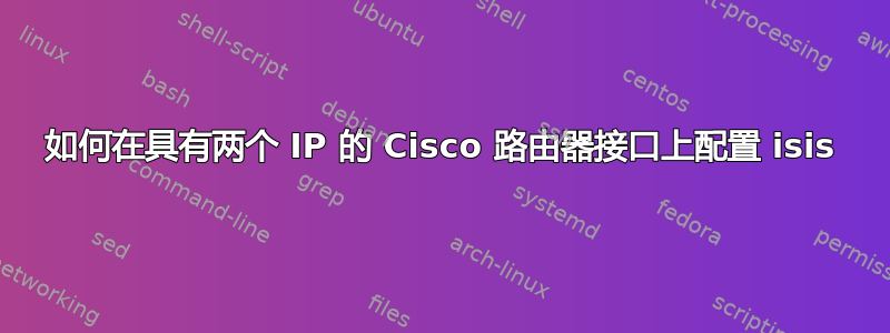 如何在具有两个 IP 的 Cisco 路由器接口上配置 isis