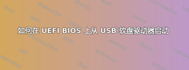 如何在 UEFI BIOS 上从 USB 软盘驱动器启动