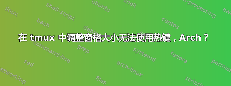 在 tmux 中调整窗格大小无法使用热键，Arch？