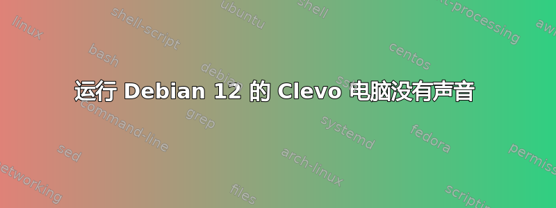 运行 Debian 12 的 Clevo 电脑没有声音